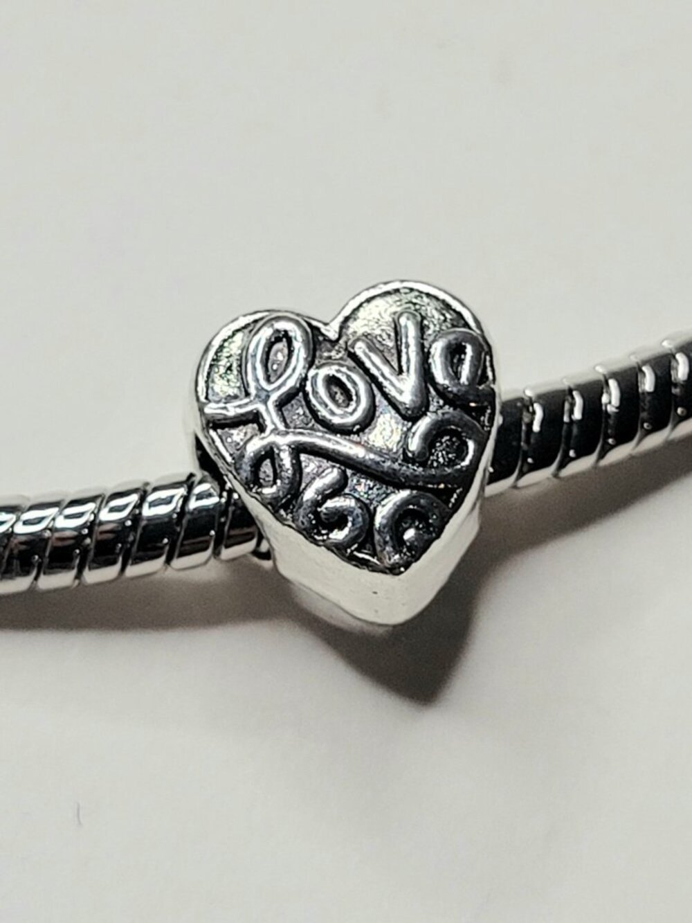 New! For Pandora Charm Bracelet Antique Silver Color Heart LOVE Charm Bead